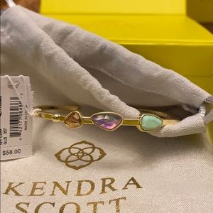 Kendra Scott Ivy Gold Cuff Bracelet Sea Mix Green